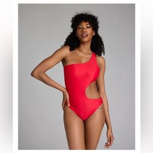 NWT AXIL SWIM ‘Ariel’ Cut-Out One Shoulder One-Piece Swimsuit